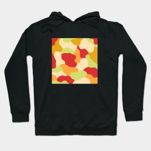 Colourful Blob Abstract Pattern in Red Cream Orange and Lime Sticker Hoodie